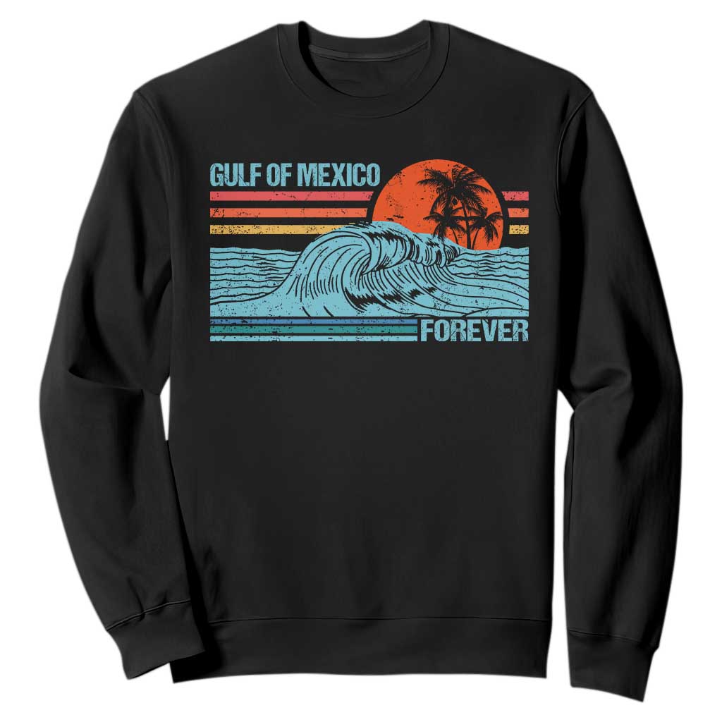 Gulf Of Mexico Forever Sweatshirt Vintage Retro Beach Coconut Tree TS11 Black Print Your Wear