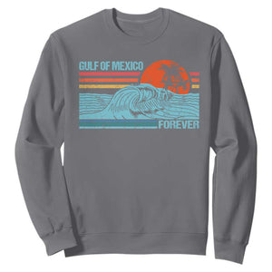 Gulf Of Mexico Forever Sweatshirt Vintage Retro Beach Coconut Tree TS11 Charcoal Print Your Wear