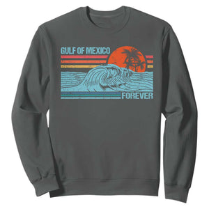 Gulf Of Mexico Forever Sweatshirt Vintage Retro Beach Coconut Tree TS11 Dark Heather Print Your Wear