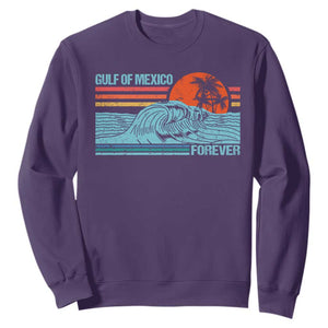 Gulf Of Mexico Forever Sweatshirt Vintage Retro Beach Coconut Tree TS11 Purple Print Your Wear