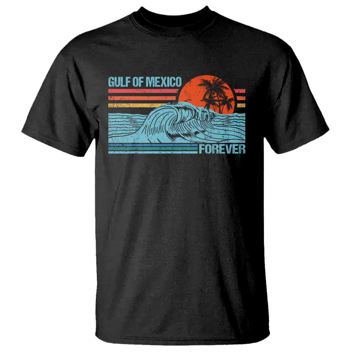 Gulf Of Mexico Forever T Shirt Vintage Retro Beach Coconut Tree TS11 Black Print Your Wear