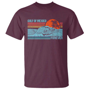 Gulf Of Mexico Forever T Shirt Vintage Retro Beach Coconut Tree TS11 Maroon Print Your Wear