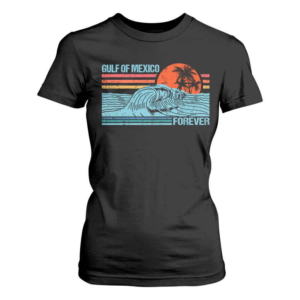 Gulf Of Mexico Forever T Shirt For Women Vintage Retro Beach Coconut Tree TS11 Black Print Your Wear
