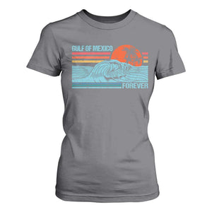 Gulf Of Mexico Forever T Shirt For Women Vintage Retro Beach Coconut Tree TS11 Charcoal Print Your Wear