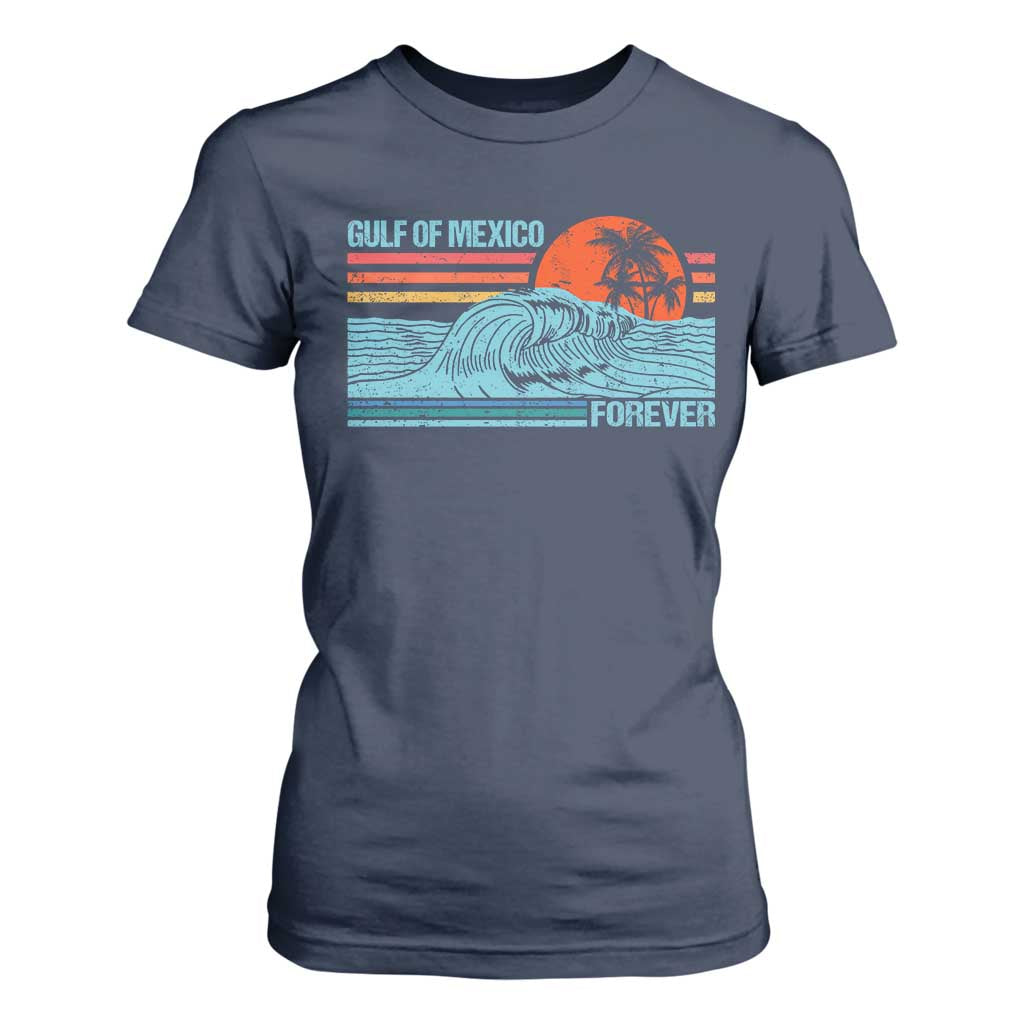 Gulf Of Mexico Forever T Shirt For Women Vintage Retro Beach Coconut Tree TS11 Navy Print Your Wear