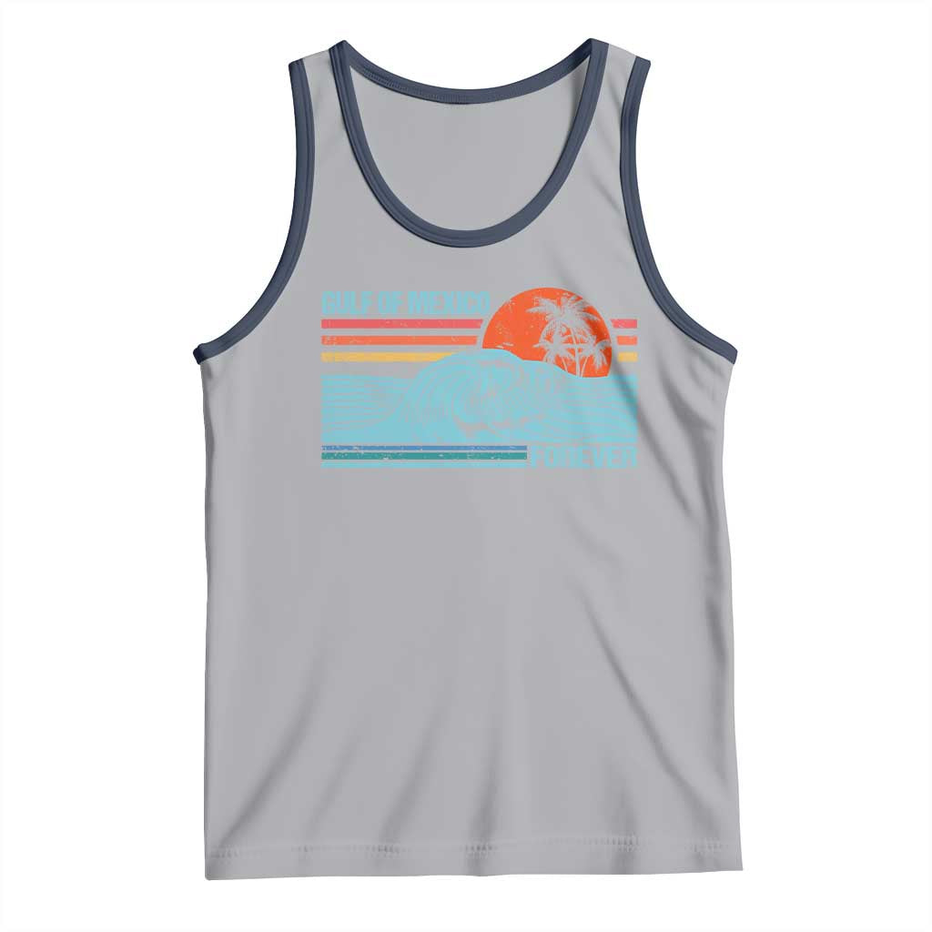 Gulf Of Mexico Forever Tank Top Vintage Retro Beach Coconut Tree TS11 Athletic Heather Navy Print Your Wear
