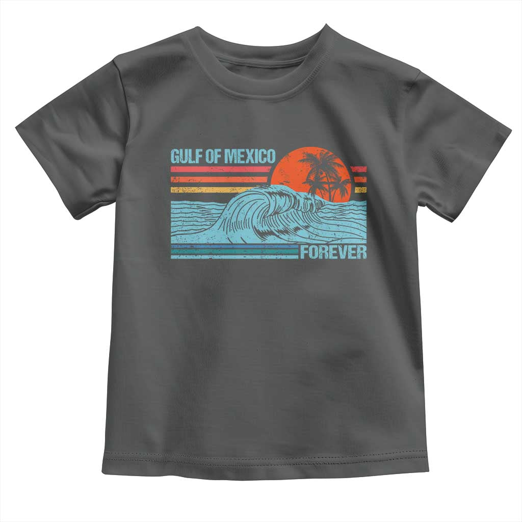 Gulf Of Mexico Forever Toddler T Shirt Vintage Retro Beach Coconut Tree TS11 Dark Heather Print Your Wear