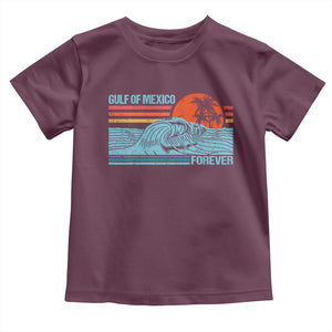 Gulf Of Mexico Forever Toddler T Shirt Vintage Retro Beach Coconut Tree TS11 Maroon Print Your Wear