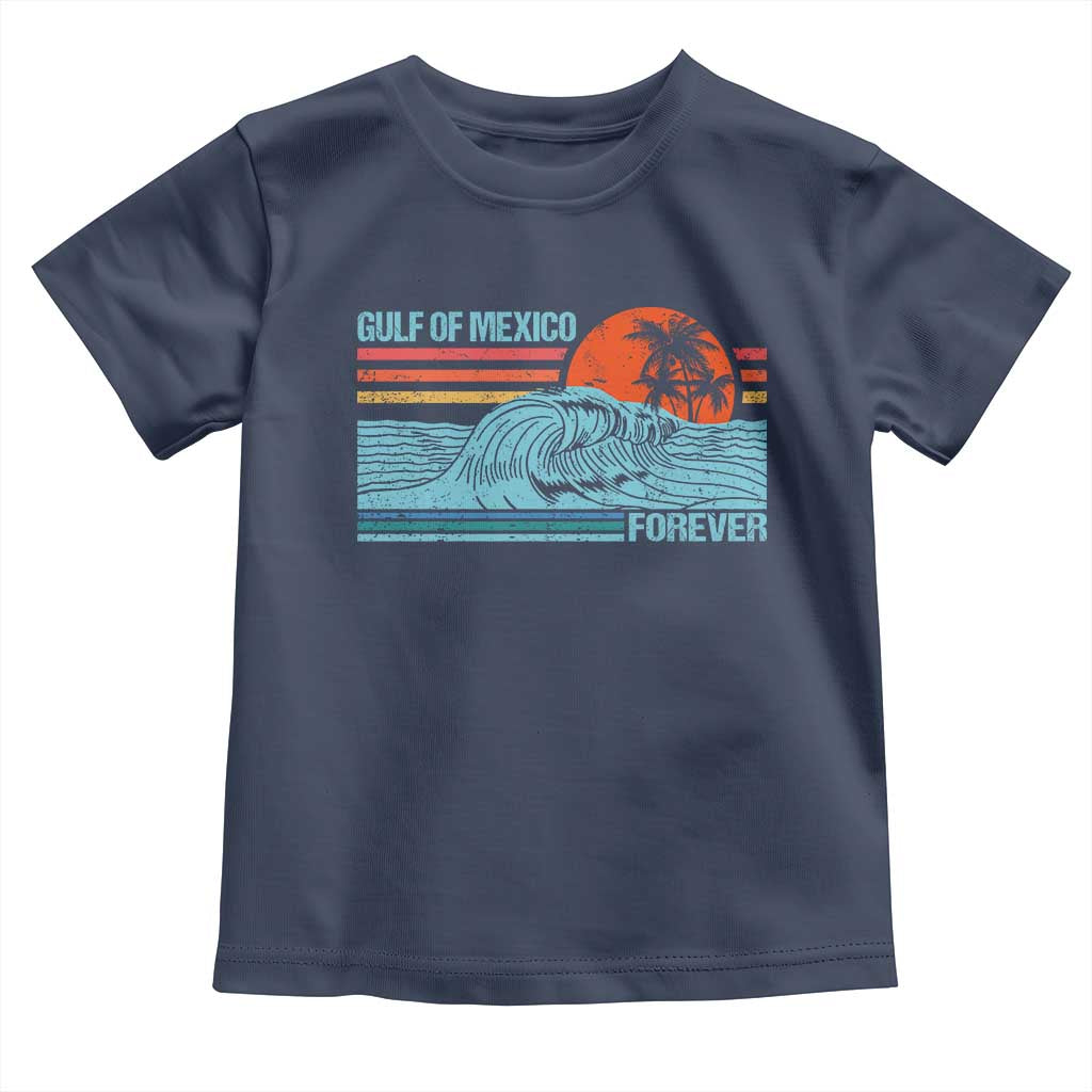 Gulf Of Mexico Forever Toddler T Shirt Vintage Retro Beach Coconut Tree TS11 Navy Print Your Wear