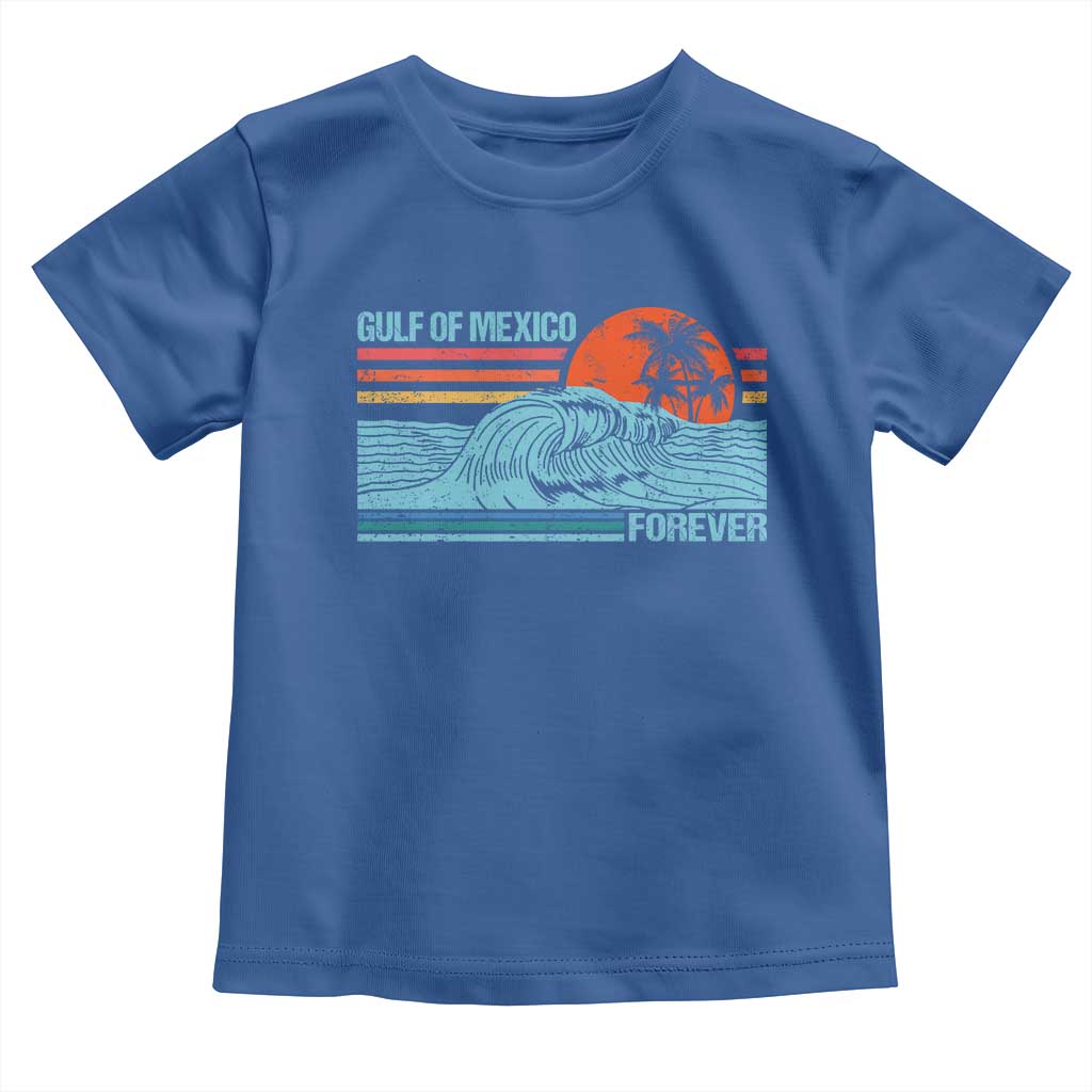 Gulf Of Mexico Forever Toddler T Shirt Vintage Retro Beach Coconut Tree TS11 Royal Blue Print Your Wear