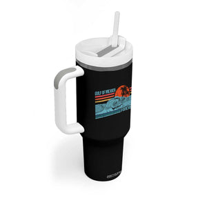 Gulf Of Mexico Forever Tumbler With Handle Vintage Retro Beach Coconut Tree TS11 Print Your Wear