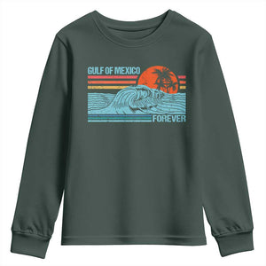 Gulf Of Mexico Forever Youth Sweatshirt Vintage Retro Beach Coconut Tree TS11 Dark Forest Green Print Your Wear