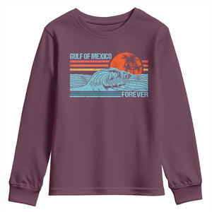 Gulf Of Mexico Forever Youth Sweatshirt Vintage Retro Beach Coconut Tree TS11 Maroon Print Your Wear