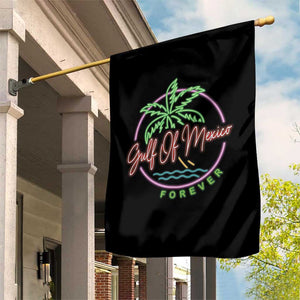 Gulf Of Mexico Forever Garden Flag Beach Coconut Palm Tree Neon Light TS11 Print Your Wear