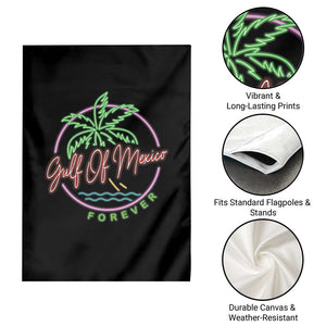 Gulf Of Mexico Forever Garden Flag Beach Coconut Palm Tree Neon Light TS11 Print Your Wear