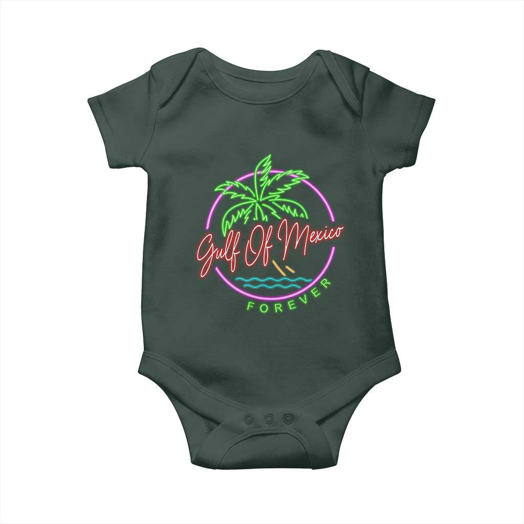 Gulf Of Mexico Forever Baby Onesie Beach Coconut Palm Tree Neon Light TS11 Print Your Wear