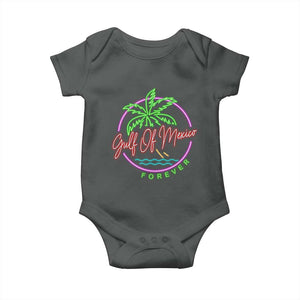 Gulf Of Mexico Forever Baby Onesie Beach Coconut Palm Tree Neon Light TS11 Dark Heather Print Your Wear