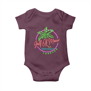 Gulf Of Mexico Forever Baby Onesie Beach Coconut Palm Tree Neon Light TS11 Maroon Print Your Wear