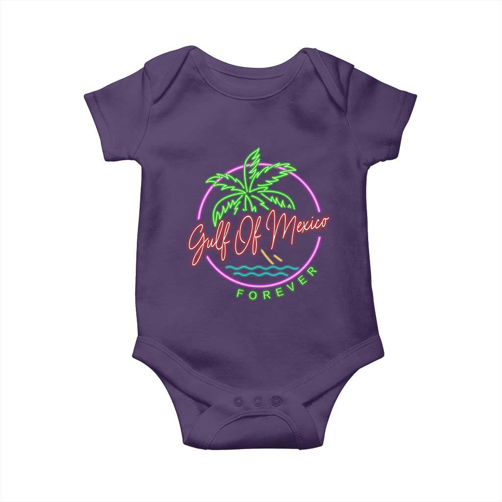 Gulf Of Mexico Forever Baby Onesie Beach Coconut Palm Tree Neon Light TS11 Purple Print Your Wear