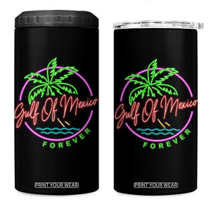 Gulf Of Mexico Forever 4 in 1 Can Cooler Tumbler Beach Coconut Palm Tree Neon Light TS11 One Size: 16 oz Black Print Your Wear