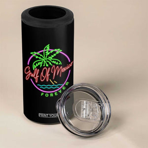 Gulf Of Mexico Forever 4 in 1 Can Cooler Tumbler Beach Coconut Palm Tree Neon Light TS11 Print Your Wear