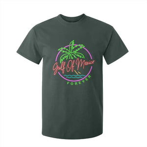 Gulf Of Mexico Forever T Shirt For Kid Beach Coconut Palm Tree Neon Light TS11 Dark Forest Green Print Your Wear