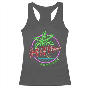 Gulf Of Mexico Forever Racerback Tank Top Beach Coconut Palm Tree Neon Light TS11 Dark Heather Print Your Wear