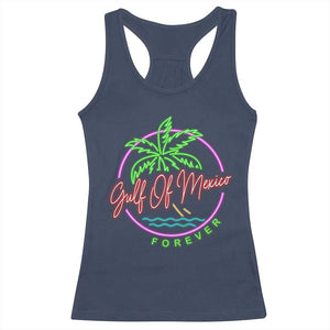 Gulf Of Mexico Forever Racerback Tank Top Beach Coconut Palm Tree Neon Light TS11 Navy Print Your Wear