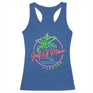 Gulf Of Mexico Forever Racerback Tank Top Beach Coconut Palm Tree Neon Light TS11 Royal Blue Print Your Wear