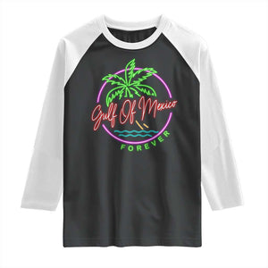 Gulf Of Mexico Forever Raglan Shirt Beach Coconut Palm Tree Neon Light TS11 Black White Print Your Wear