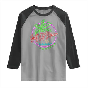 Gulf Of Mexico Forever Raglan Shirt Beach Coconut Palm Tree Neon Light TS11 Sport Gray Black Print Your Wear