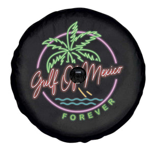 Gulf Of Mexico Forever Spare Tire Cover Beach Coconut Palm Tree Neon Light TS11 Print Your Wear