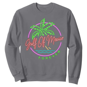 Gulf Of Mexico Forever Sweatshirt Beach Coconut Palm Tree Neon Light TS11 Charcoal Print Your Wear