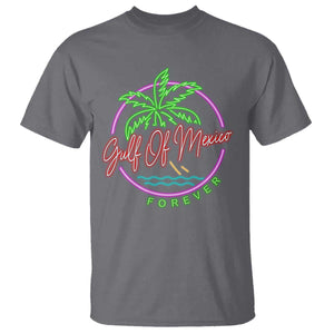 Gulf Of Mexico Forever T Shirt Beach Coconut Palm Tree Neon Light TS11 Charcoal Print Your Wear