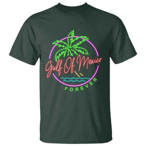 Gulf Of Mexico Forever T Shirt Beach Coconut Palm Tree Neon Light TS11 Dark Forest Green Print Your Wear