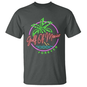 Gulf Of Mexico Forever T Shirt Beach Coconut Palm Tree Neon Light TS11 Dark Heather Print Your Wear