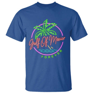 Gulf Of Mexico Forever T Shirt Beach Coconut Palm Tree Neon Light TS11 Royal Blue Print Your Wear