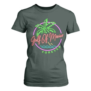 Gulf Of Mexico Forever T Shirt For Women Beach Coconut Palm Tree Neon Light TS11 Dark Forest Green Print Your Wear