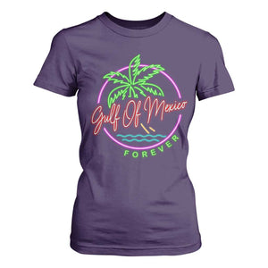 Gulf Of Mexico Forever T Shirt For Women Beach Coconut Palm Tree Neon Light TS11 Purple Print Your Wear