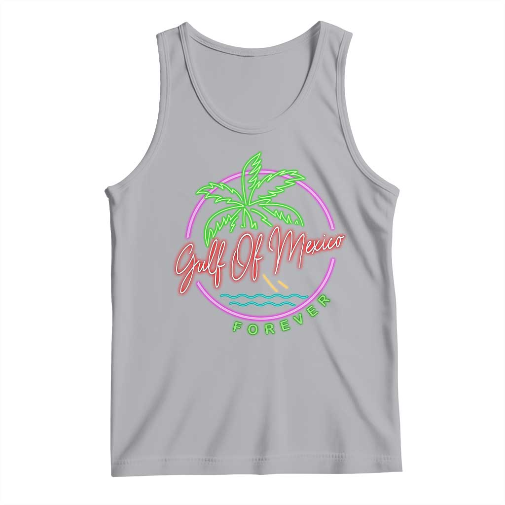 Gulf Of Mexico Forever Tank Top Beach Coconut Palm Tree Neon Light TS11 Athletic Heather Print Your Wear