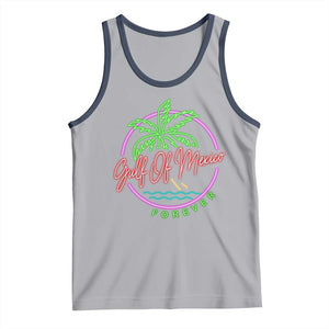 Gulf Of Mexico Forever Tank Top Beach Coconut Palm Tree Neon Light TS11 Athletic Heather Navy Print Your Wear
