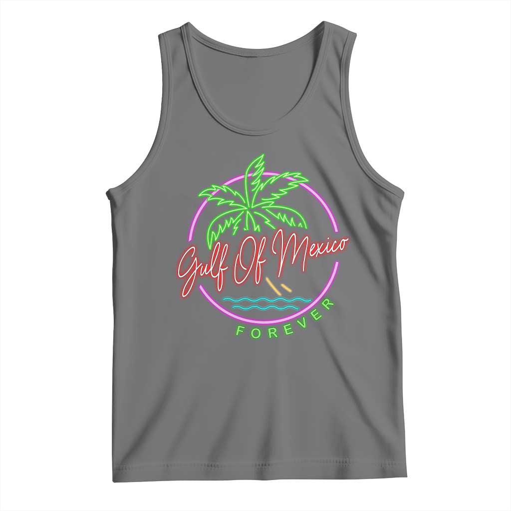 Gulf Of Mexico Forever Tank Top Beach Coconut Palm Tree Neon Light TS11 Black Heather Print Your Wear
