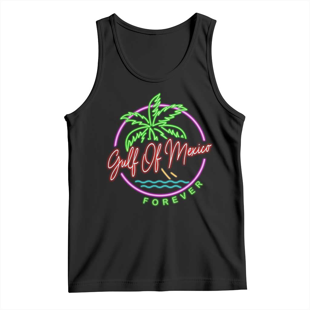 Gulf Of Mexico Forever Tank Top Beach Coconut Palm Tree Neon Light TS11 Black Print Your Wear
