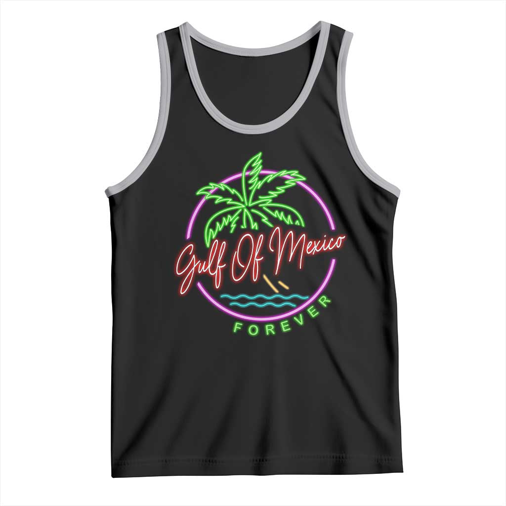 Gulf Of Mexico Forever Tank Top Beach Coconut Palm Tree Neon Light TS11 Black Athletic Heather Print Your Wear