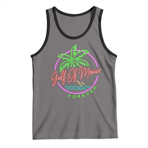 Gulf Of Mexico Forever Tank Top Beach Coconut Palm Tree Neon Light TS11 Deep Heather Black Print Your Wear