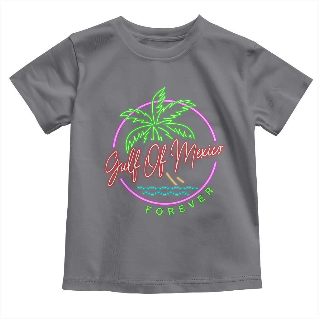 Gulf Of Mexico Forever Toddler T Shirt Beach Coconut Palm Tree Neon Light TS11 Charcoal Print Your Wear