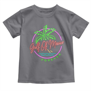 Gulf Of Mexico Forever Toddler T Shirt Beach Coconut Palm Tree Neon Light TS11 Charcoal Print Your Wear