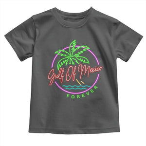 Gulf Of Mexico Forever Toddler T Shirt Beach Coconut Palm Tree Neon Light TS11 Dark Heather Print Your Wear