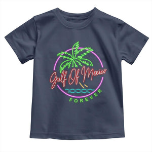 Gulf Of Mexico Forever Toddler T Shirt Beach Coconut Palm Tree Neon Light TS11 Navy Print Your Wear