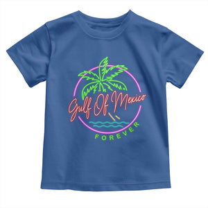 Gulf Of Mexico Forever Toddler T Shirt Beach Coconut Palm Tree Neon Light TS11 Royal Blue Print Your Wear